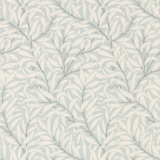 MORRIS & CO Pure Willow Bough Wallpaper Leaves , Trees Eggshell,Chalk  Rotary Printed Wallpaper - DMPU216024