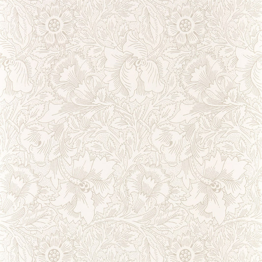 MORRIS & CO Pure Acorn Wallpaper Classic Floral Ecru,Stone  Rotary Printed Wallpaper - DMPU216034