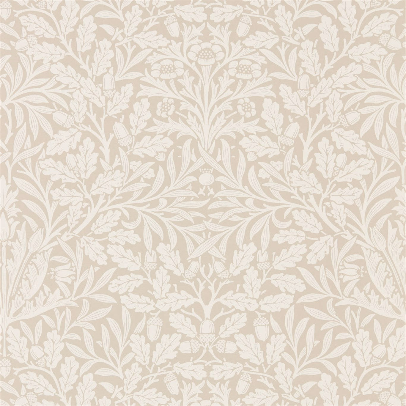 MORRIS & CO Pure Net Ceiling Wallpaper Classic Floral Linen,Ecru  Rotary Printed Wallpaper - DMPU216040