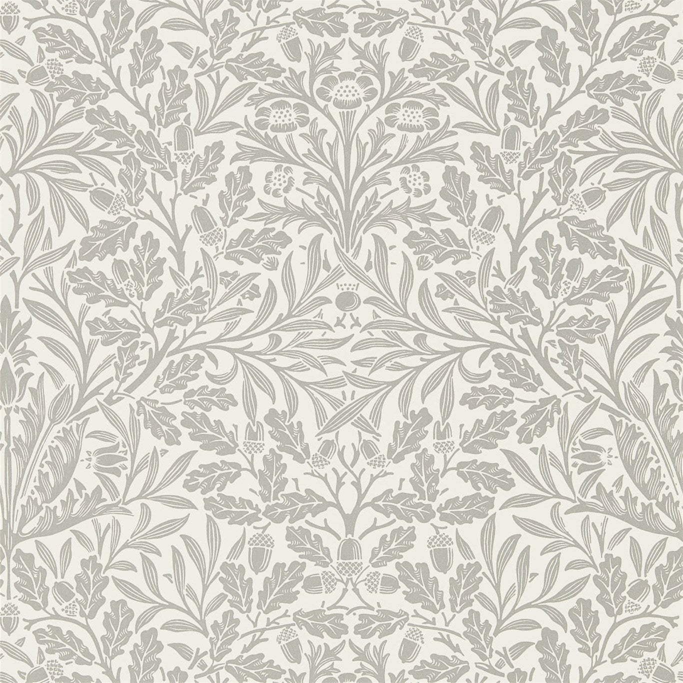 MORRIS & CO Pure Net Ceiling Wallpaper Classic Floral Ecru,Pewter  Rotary Printed Wallpaper - DMPU216042