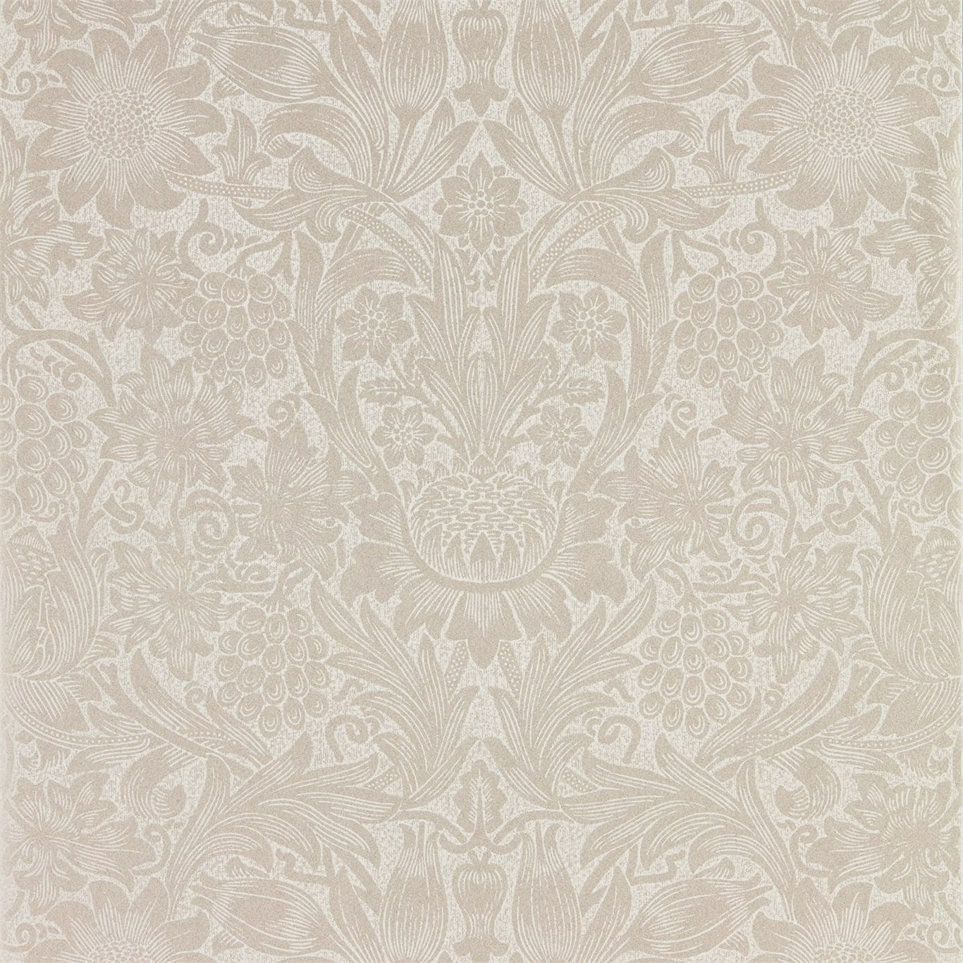 MORRIS & CO Pure Sunflower Wallpaper Classic Floral Pearl,Ivory  Gravure Printed Wallpaper - DMPU216048