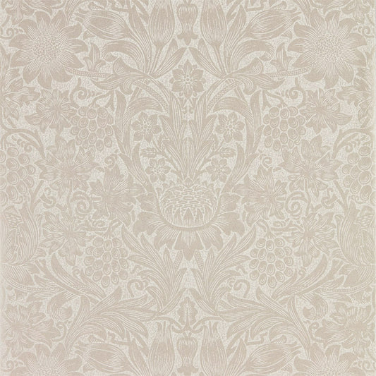 MORRIS & CO Pure Sunflower Wallpaper Classic Floral Pearl,Ivory  Gravure Printed Wallpaper - DMPU216048