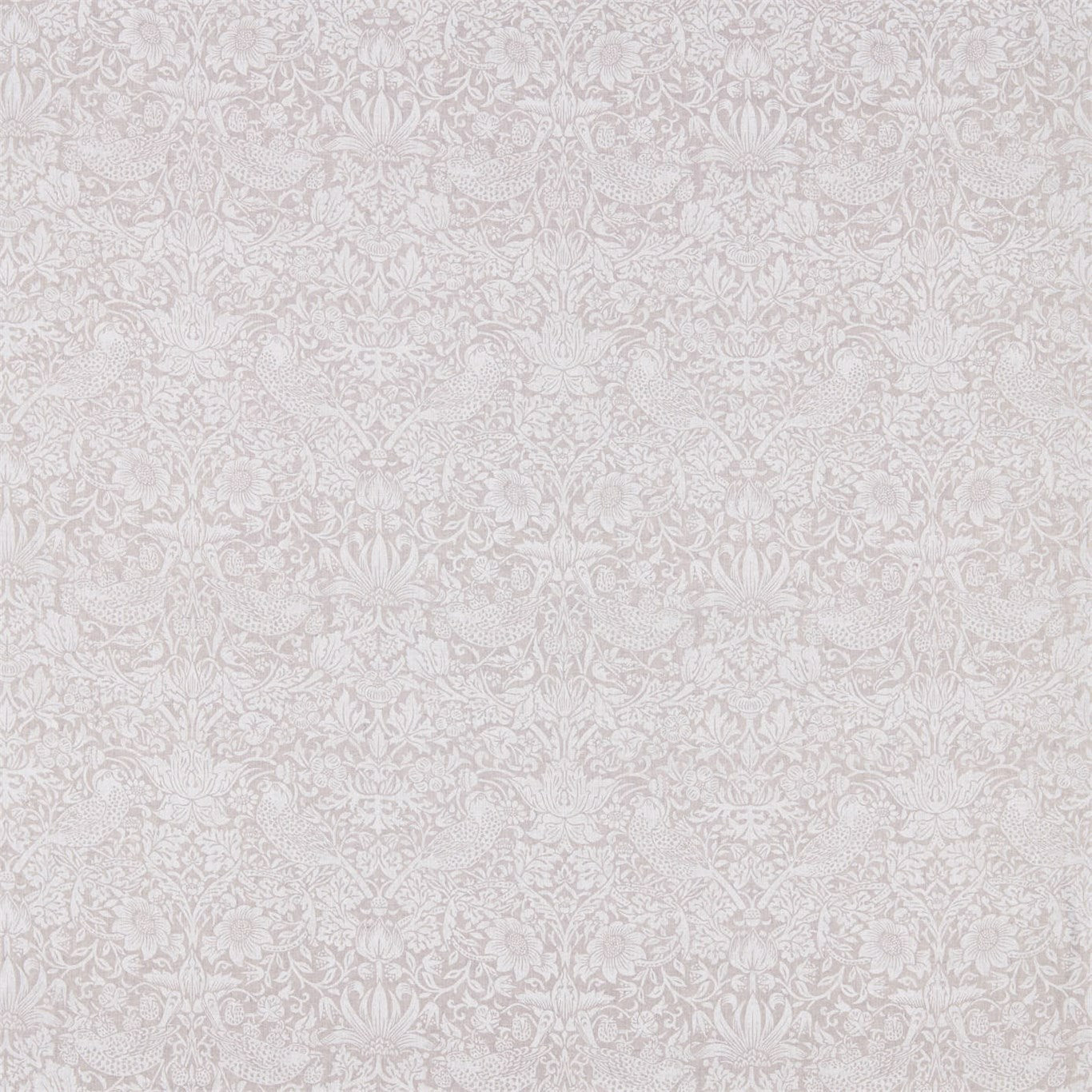 MORRIS & CO Pure Strawberry Thief Fabric Birds Dove   - DMPU226060