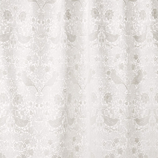 MORRIS & CO Pure Strawberry Thief Embroidery  Fabric Birds Paper White   - DMPU236072