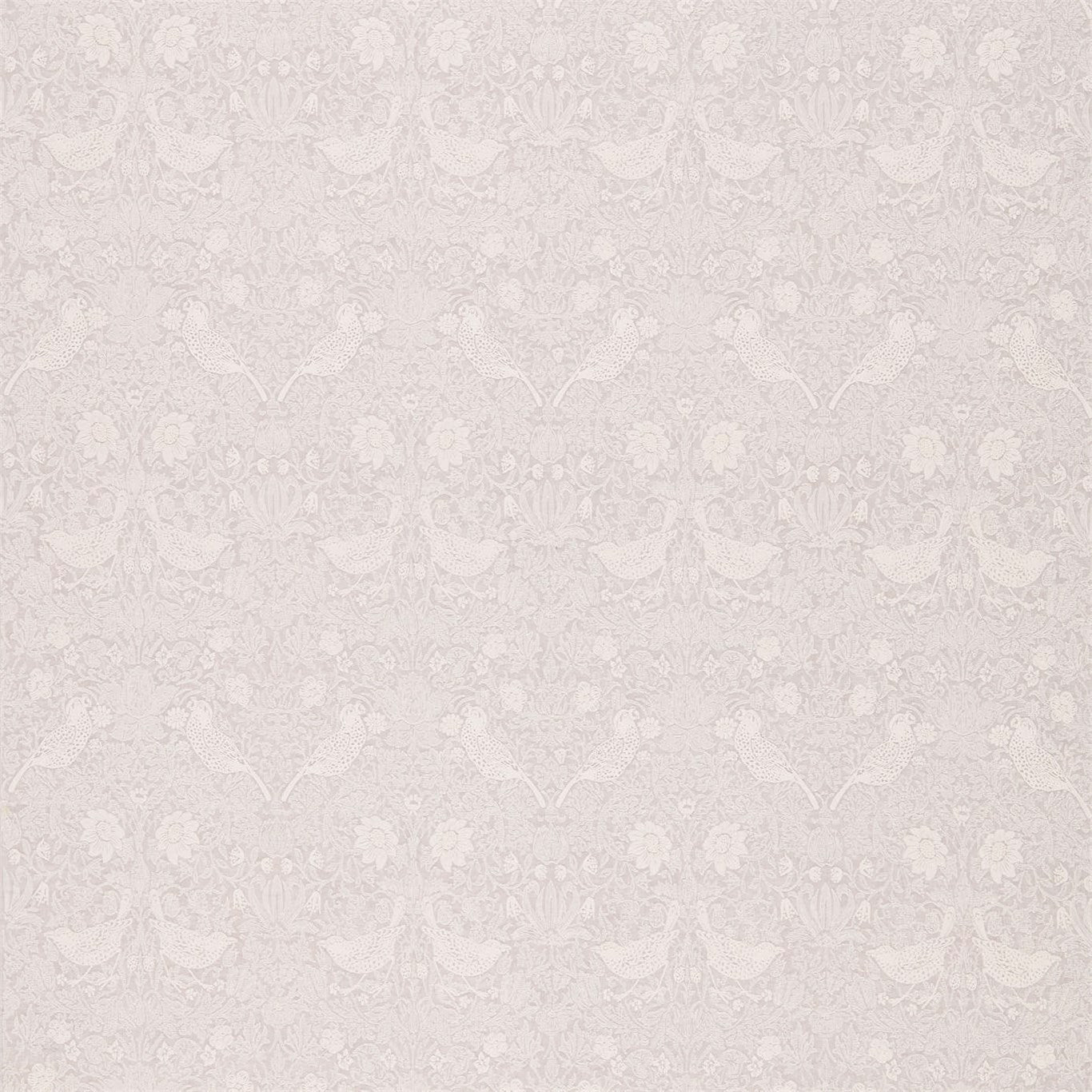 MORRIS & CO Pure Strawberry Thief Embroidery  Fabric Birds Pebble   - DMPU236073