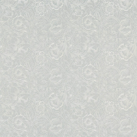 MORRIS & CO Pure Poppy Embroidery Fabric Classic Floral Wild Mint   - DMPU236078