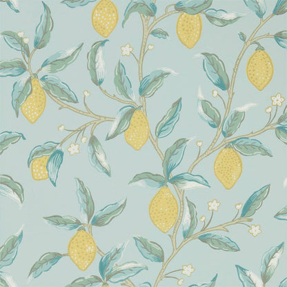 Morris & Co. Lemon Tree wallpaper Melsetter collection botanical Wedgewood designer wallcovering luxury accent wall for living room bedroom dining room classic and contemporary interiors