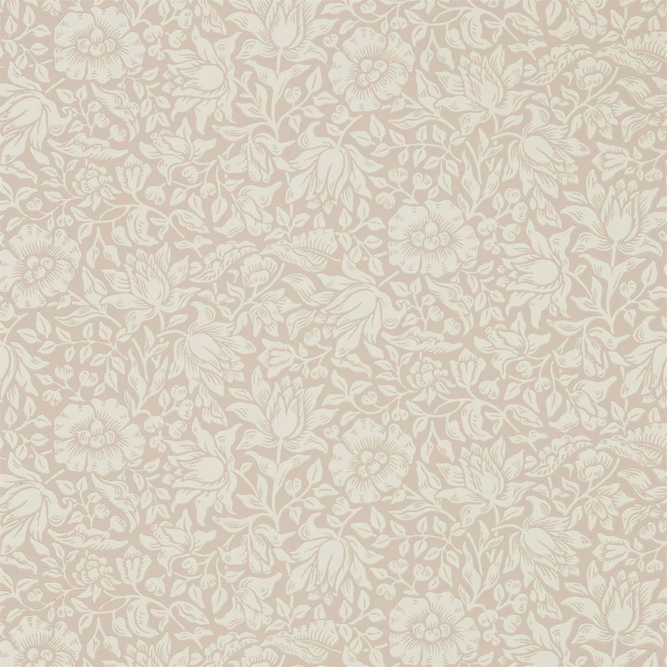 MORRIS & CO Mallow Wallpaper Classic Floral Dusky Rose  Surface- Printed Wallpaper - DMSW216675