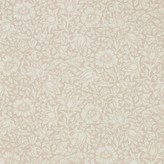 MORRIS & CO Mallow Wallpaper Classic Floral Dusky Rose  Surface- Printed Wallpaper - DMSW216675