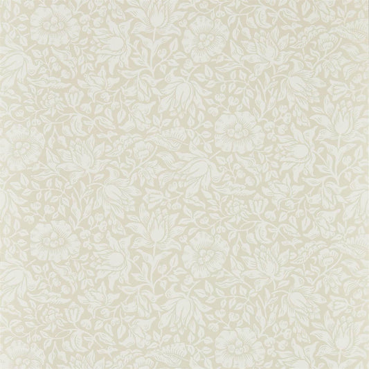 MORRIS & CO Mallow Wallpaper Classic Floral Cream Ivory  Surface- Printed Wallpaper - DMSW216676