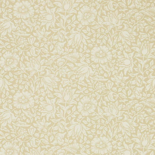 MORRIS & CO Mallow Wallpaper Classic Floral Soft Gold  Surface- Printed Wallpaper - DMSW216677