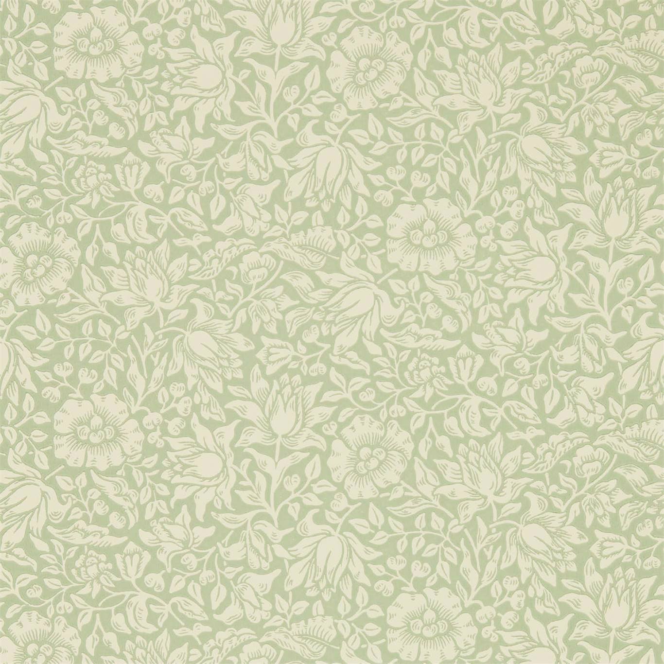 MORRIS & CO Mallow Wallpaper Classic Floral Apple Green  Surface- Printed Wallpaper - DMSW216678