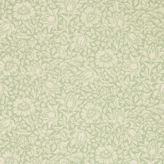 MORRIS & CO Mallow Wallpaper Classic Floral Apple Green  Surface- Printed Wallpaper - DMSW216678