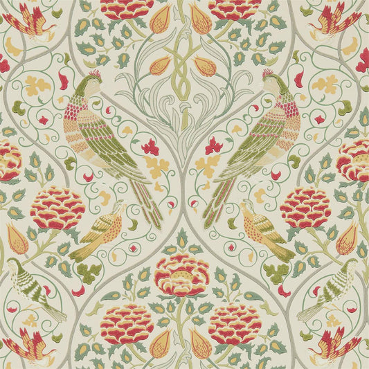 MORRIS & CO Seasons by May Wallpaper Classic Floral Linen  Surflex-Printed Wallpaper - DMSW216687