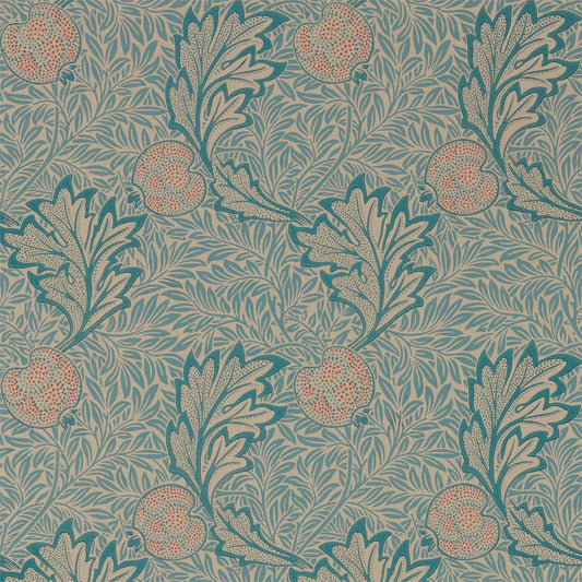 MORRIS & CO Apple Wallpaper Classic Floral Indigo Antique  Surflex-Printed Wallpaper - DMSW216690