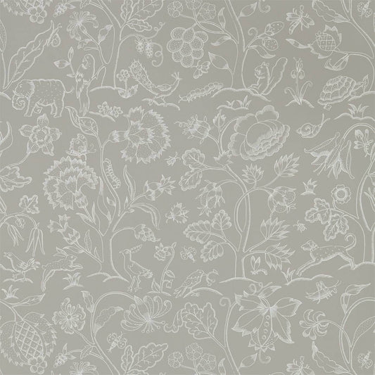 MORRIS & CO Middlemore Wallpaper Animals Linen Chalk  Rotary Wide Width Printed Wallpaper - DMSW216697