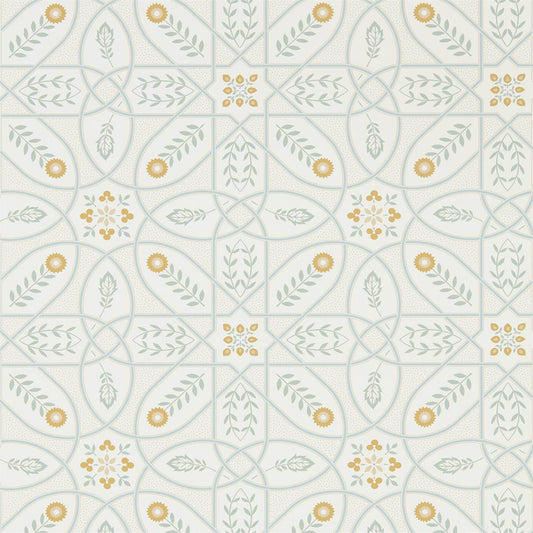 MORRIS & CO Brophy Trellis Wallpaper Other Ivory Sage  Rotary Wide Width Printed Wallpaper - DMSW216700