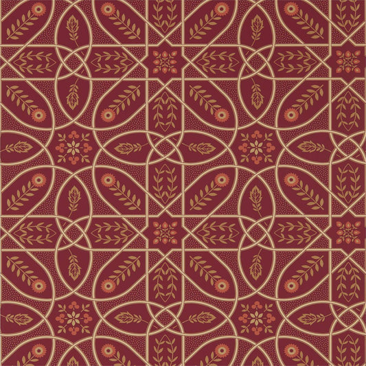 MORRIS & CO Brophy Trellis Wallpaper Other Russet Gold  Rotary Wide Width Printed Wallpaper - DMSW216701