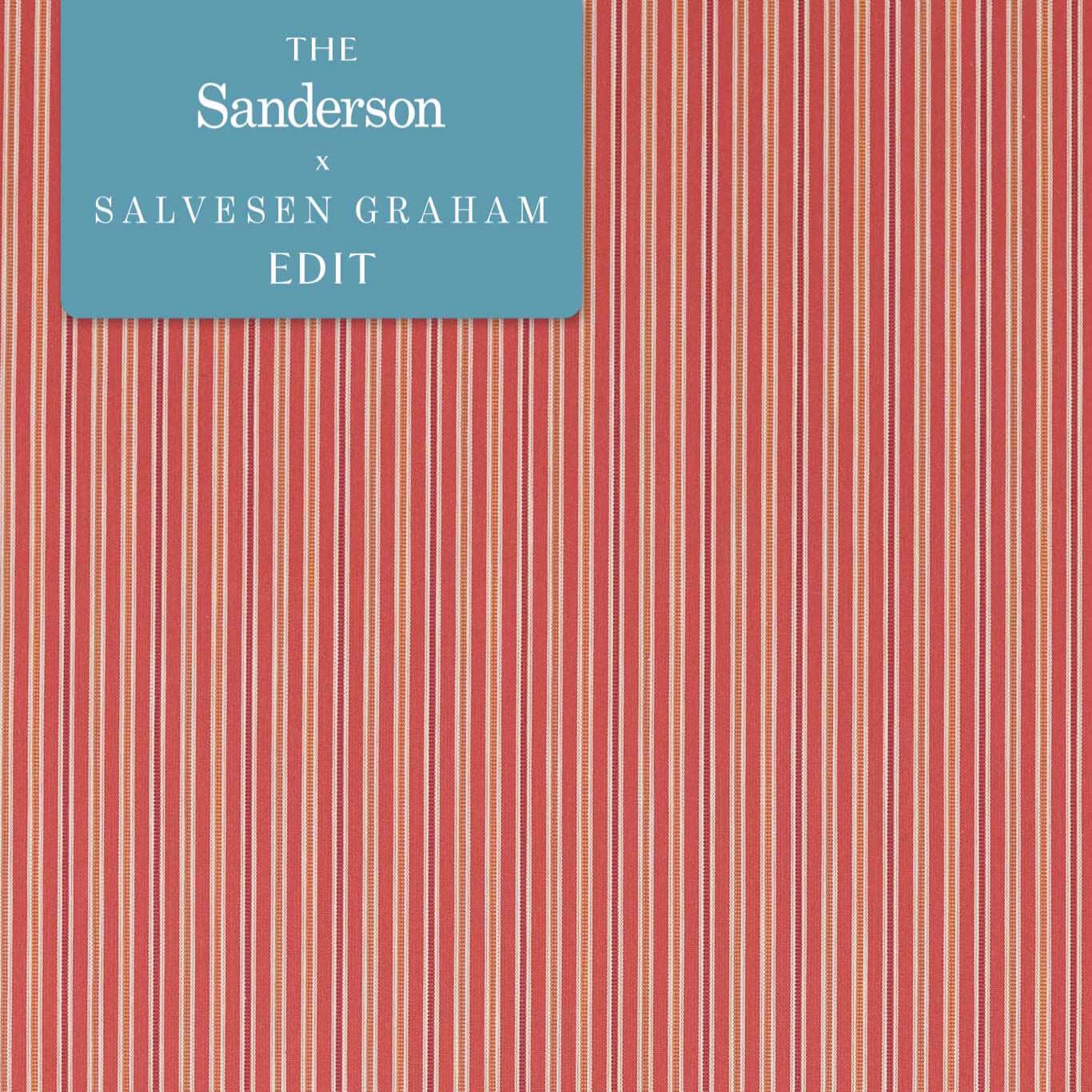 SANDERSON Melford Stripe Fabric Stripes Rowan Berry   - DMWC237209