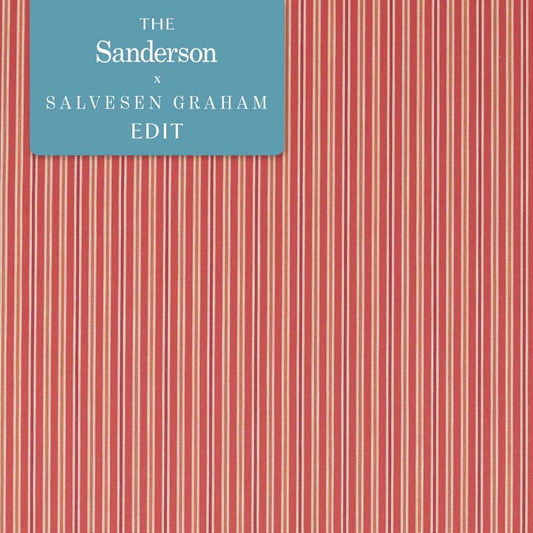 SANDERSON Melford Stripe Fabric Stripes Rowan Berry   - DMWC237209