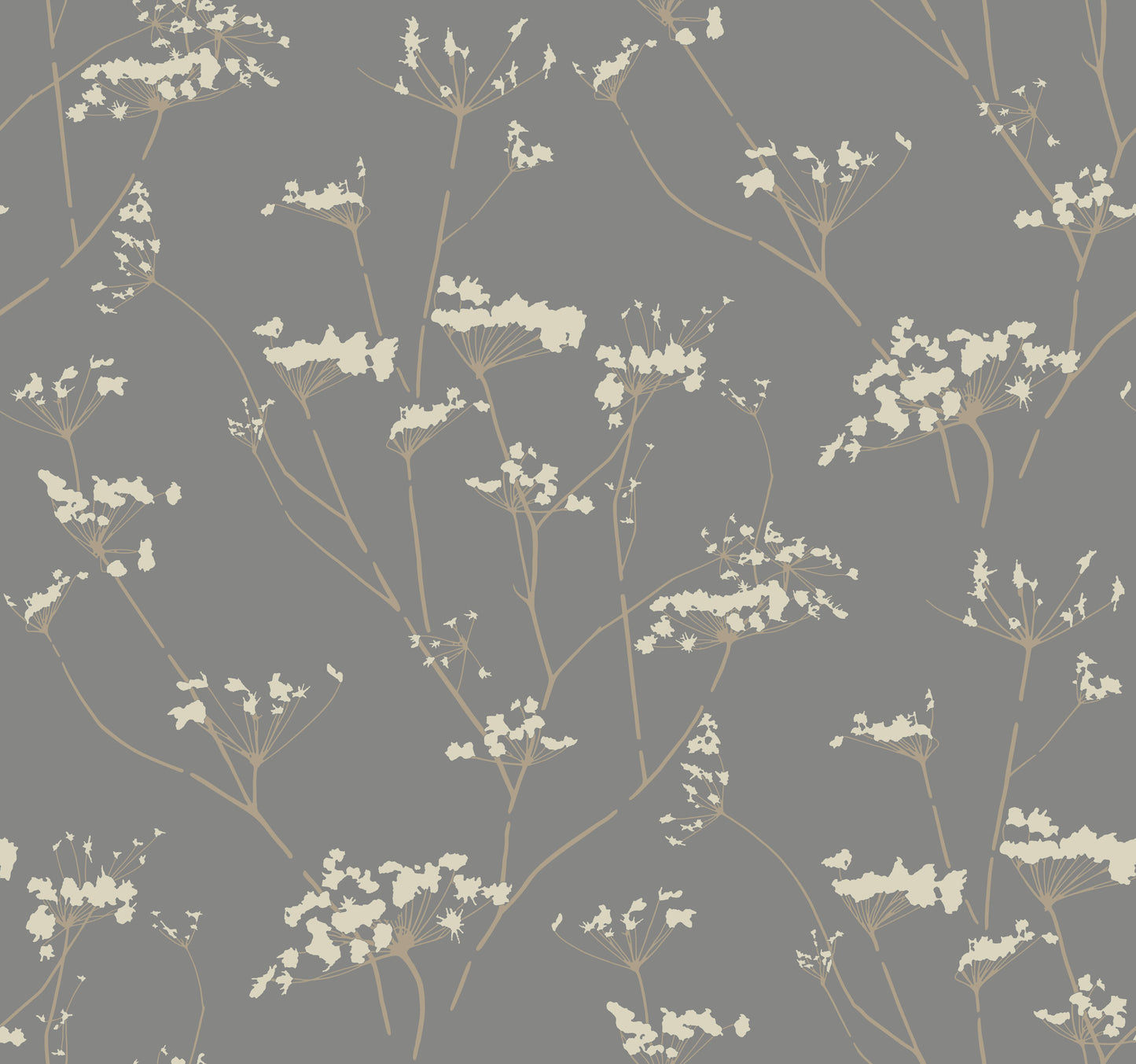 York Wallcoverings Candice Olson After 8 Enchanted Silver Wallpaper  Botanical Greys   - DN3711