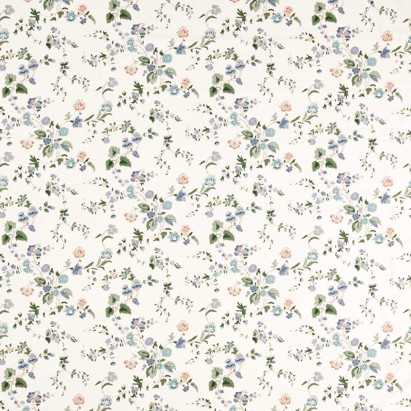 SANDERSON Nectar Fields Printed Fabric  Cornflower,Mallow   - DNAT227402