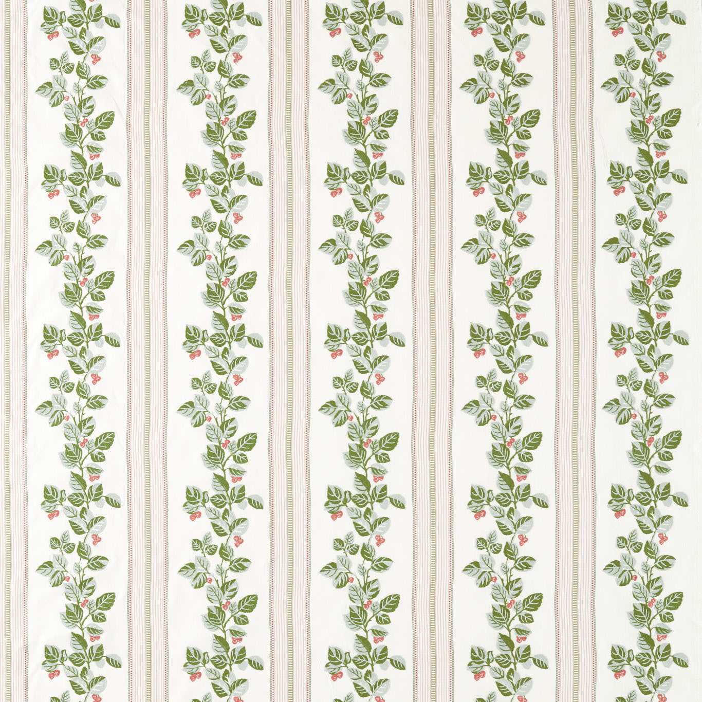 SANDERSON Cobnut Stripe Weave  Leaf Green,Berry   - DNAT237785