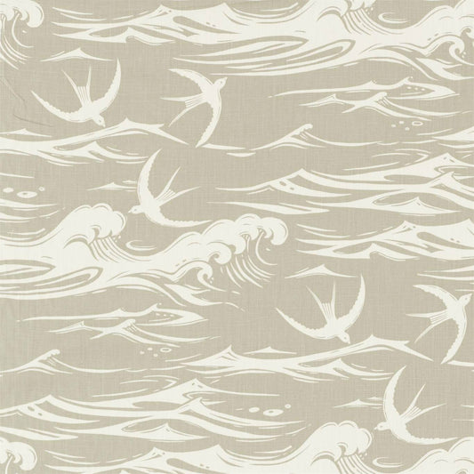 SANDERSON Swallows at Sea Fabric Birds Linen   - DNTF226742