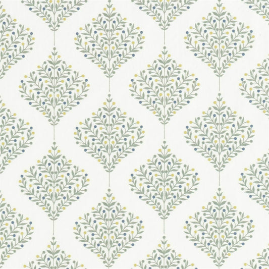 SANDERSON Orchard Tree Fabric Leaves , Trees Gardenia Green   - DNTF237184