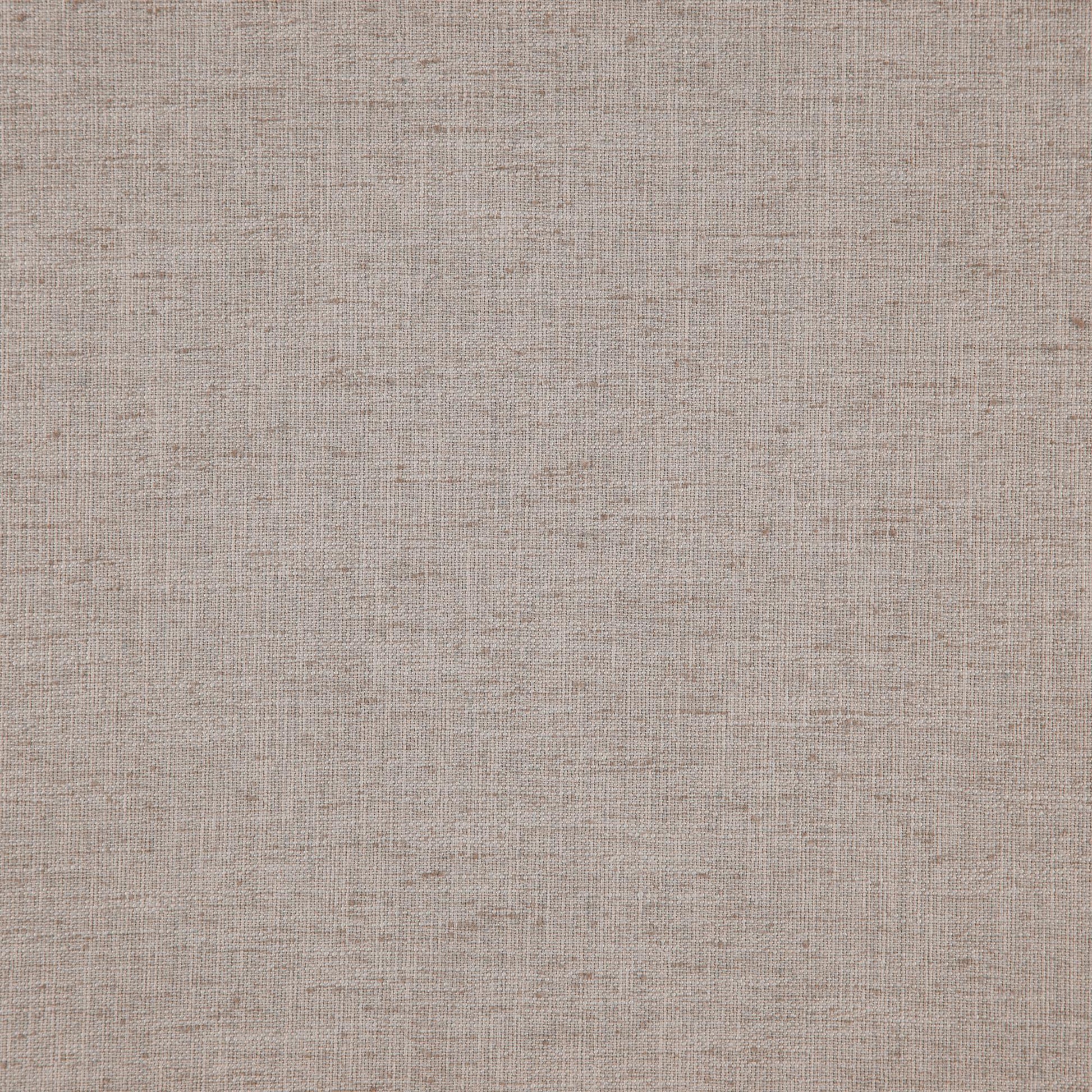 Beige linen fabric texture with woven fibers; suitable for upholstery or drapery.