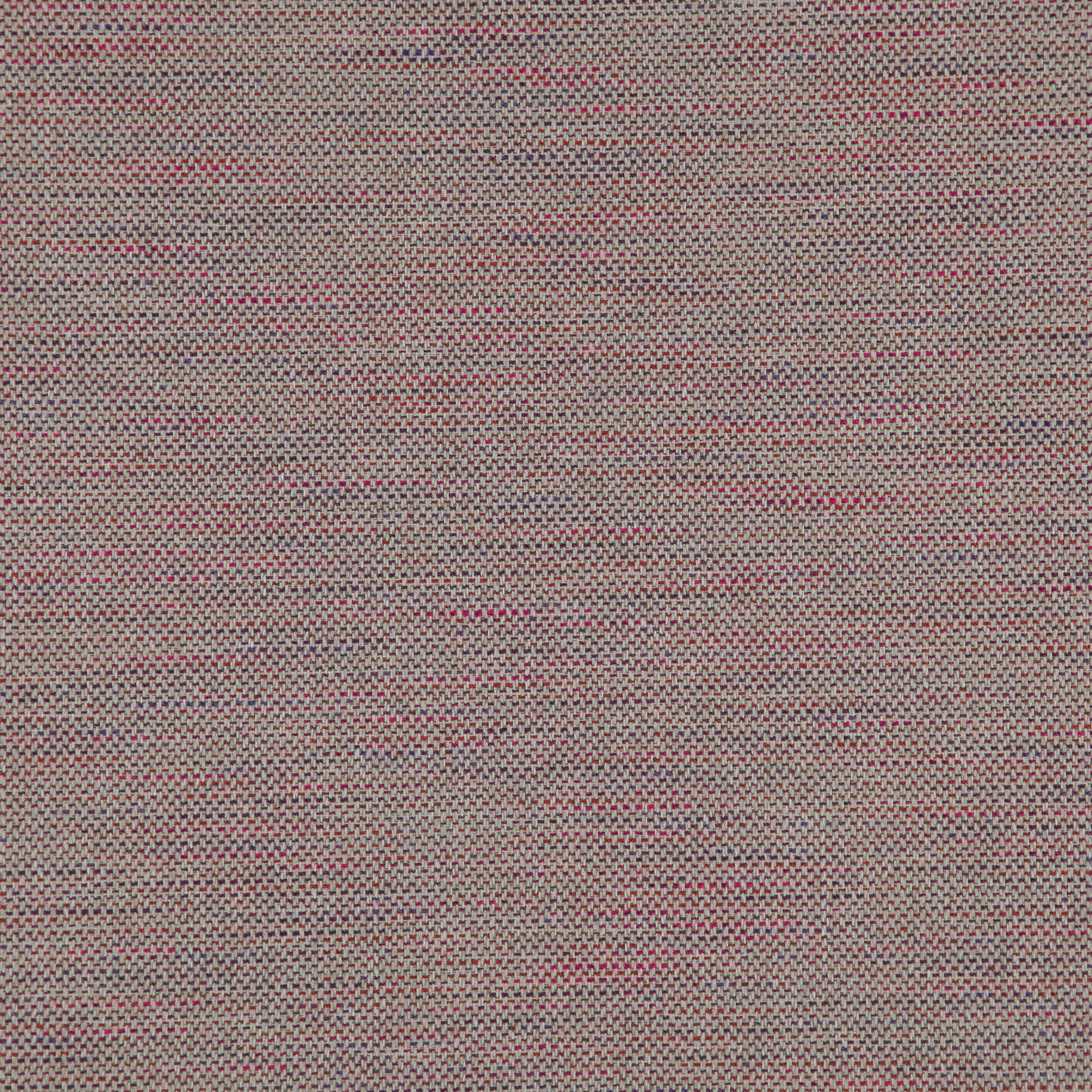 Beige-brown tweed-like fabric swatch with pink flecks and tight woven texture.