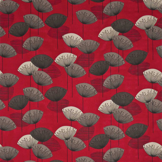 SANDERSON Dandelion Clocks Fabric Contemporary, Floral Red   - DOPNDA201