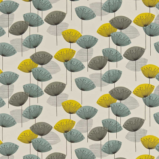 SANDERSON Dandelion Clocks Fabric Contemporary, Floral Chaffinch   - DOPNDA204