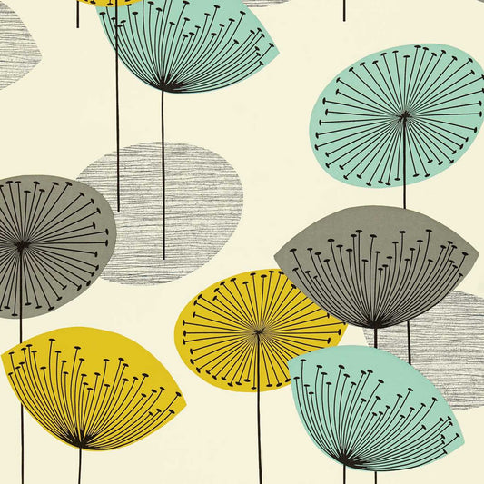 SANDERSON Dandelion Clocks Wallpaper Contemporary, Floral Chaffinch  Flexo-Printed Wallpaper - DOPWDA104