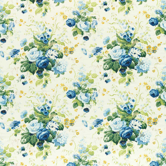 SANDERSON Stapleton Park Fabric Classic Floral French Blue   - DOSF226867