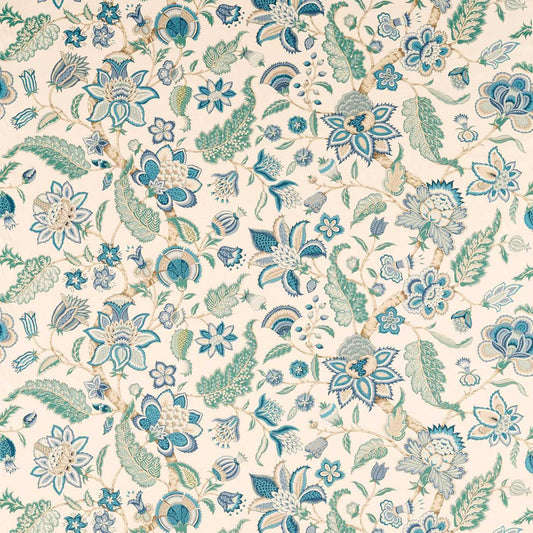 SANDERSON Newnham Courtney  Fabric Classic Floral Eucalyptus,Cadet Blue   - DOSF226887