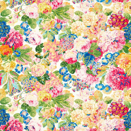 SANDERSON Very Rose and Peony Fabric Classic Floral Multi   - DOSF226888