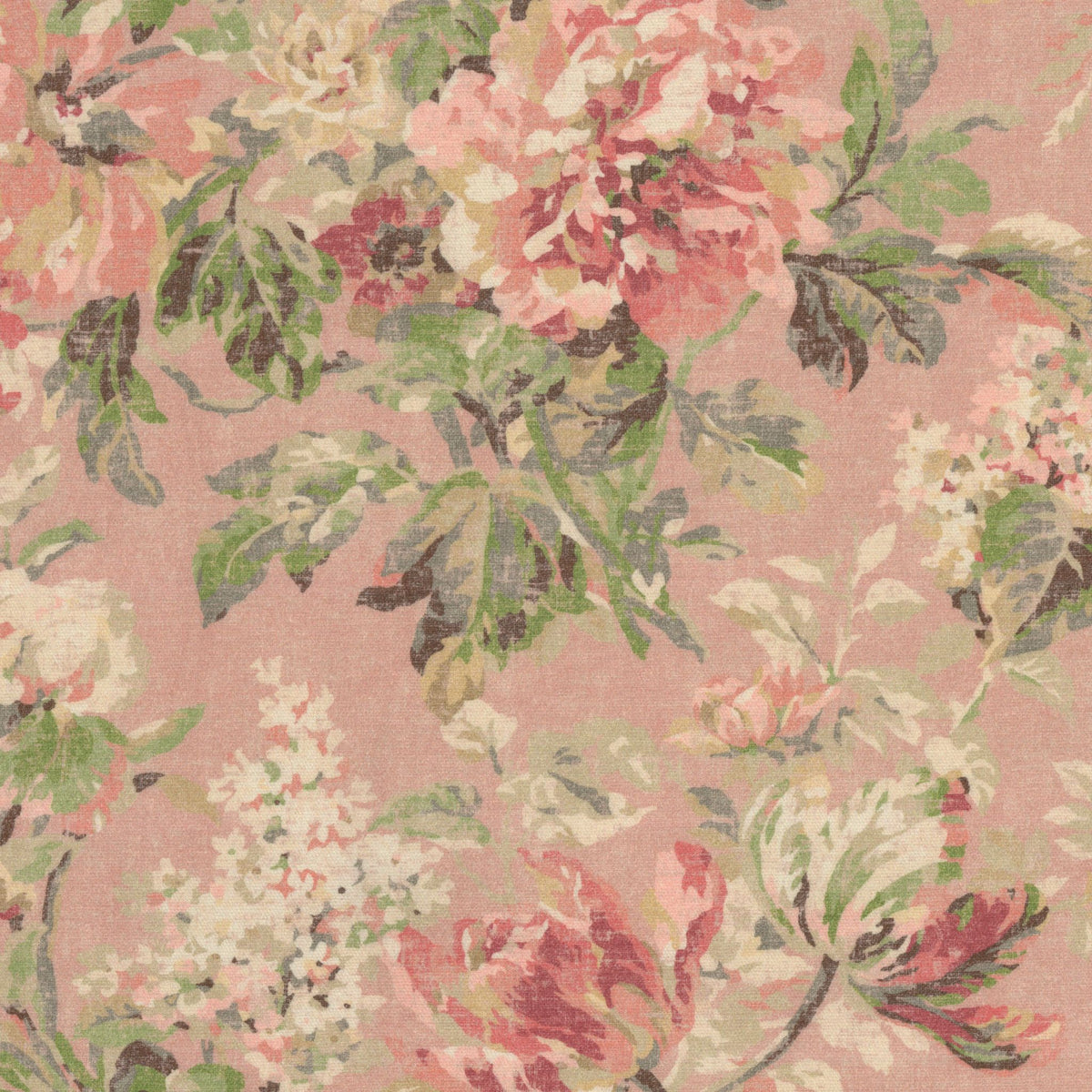 STOUT TEXTILES  MULTIPURPOSE,PRINT TRANSITIONAL,, FLORAL CORAL   - DOYL-1