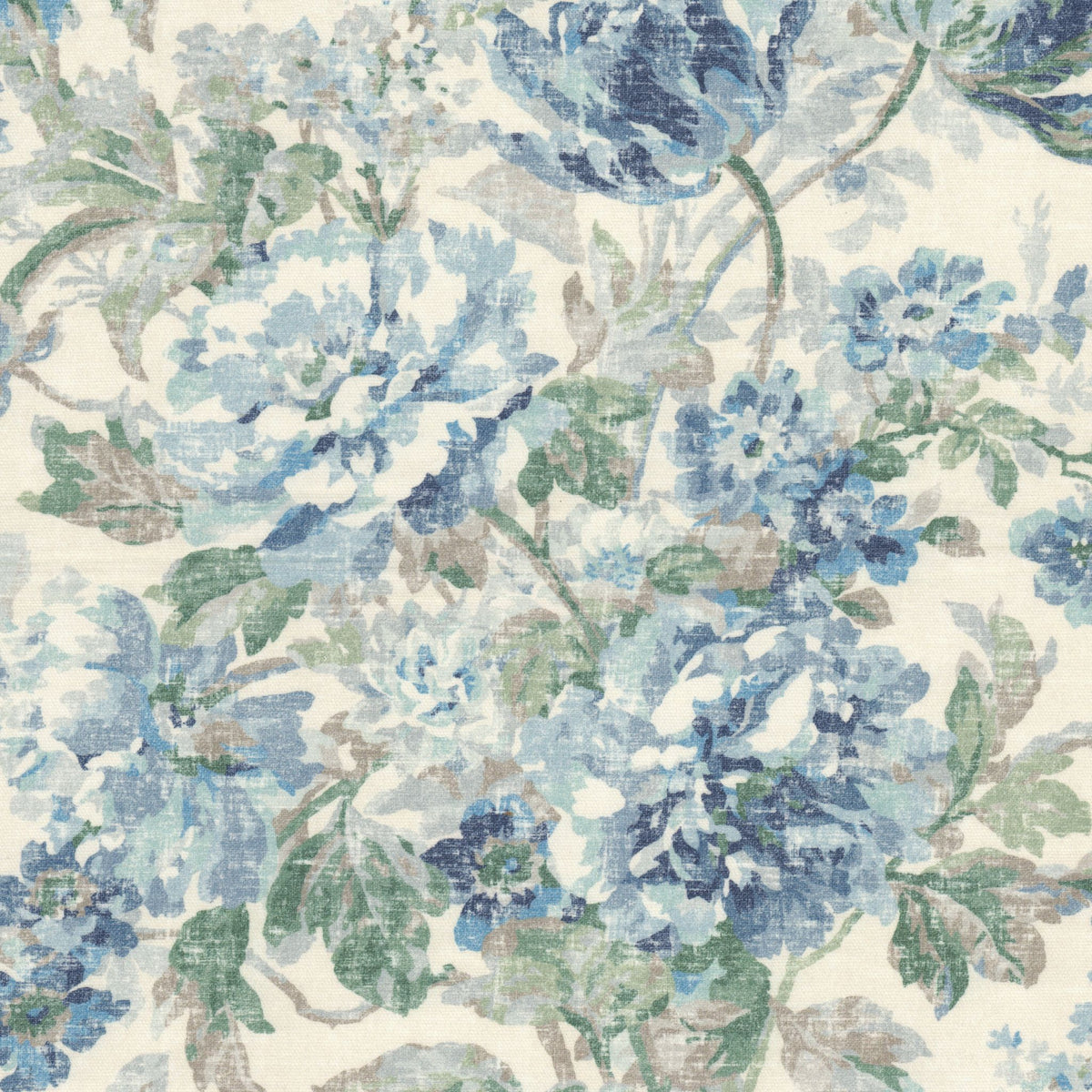 STOUT TEXTILES  MULTIPURPOSE,PRINT TRANSITIONAL,, FLORAL CHAMBRAY   - DOYL-2