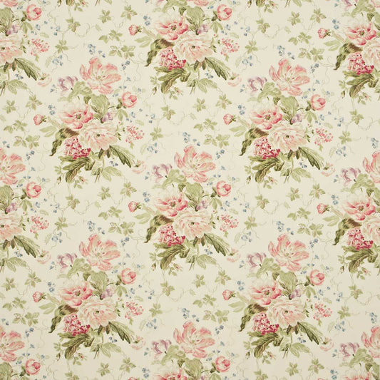 SANDERSON Alsace Fabric Classic Floral Cream,Rose   - DPEMAL202