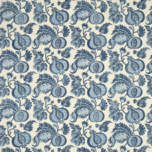 SANDERSON China Blue Fabric Leaves , Trees Indigo,Neutral   - DPEMCH204