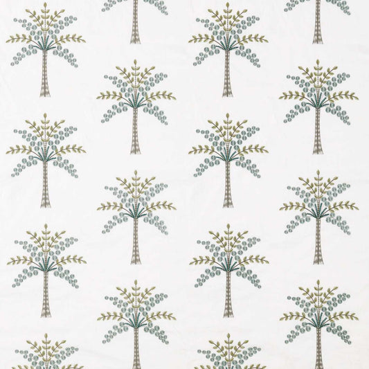 SANDERSON Palm Grove  Fabric Leaves , Trees Teal,Green   - DPGR236323
