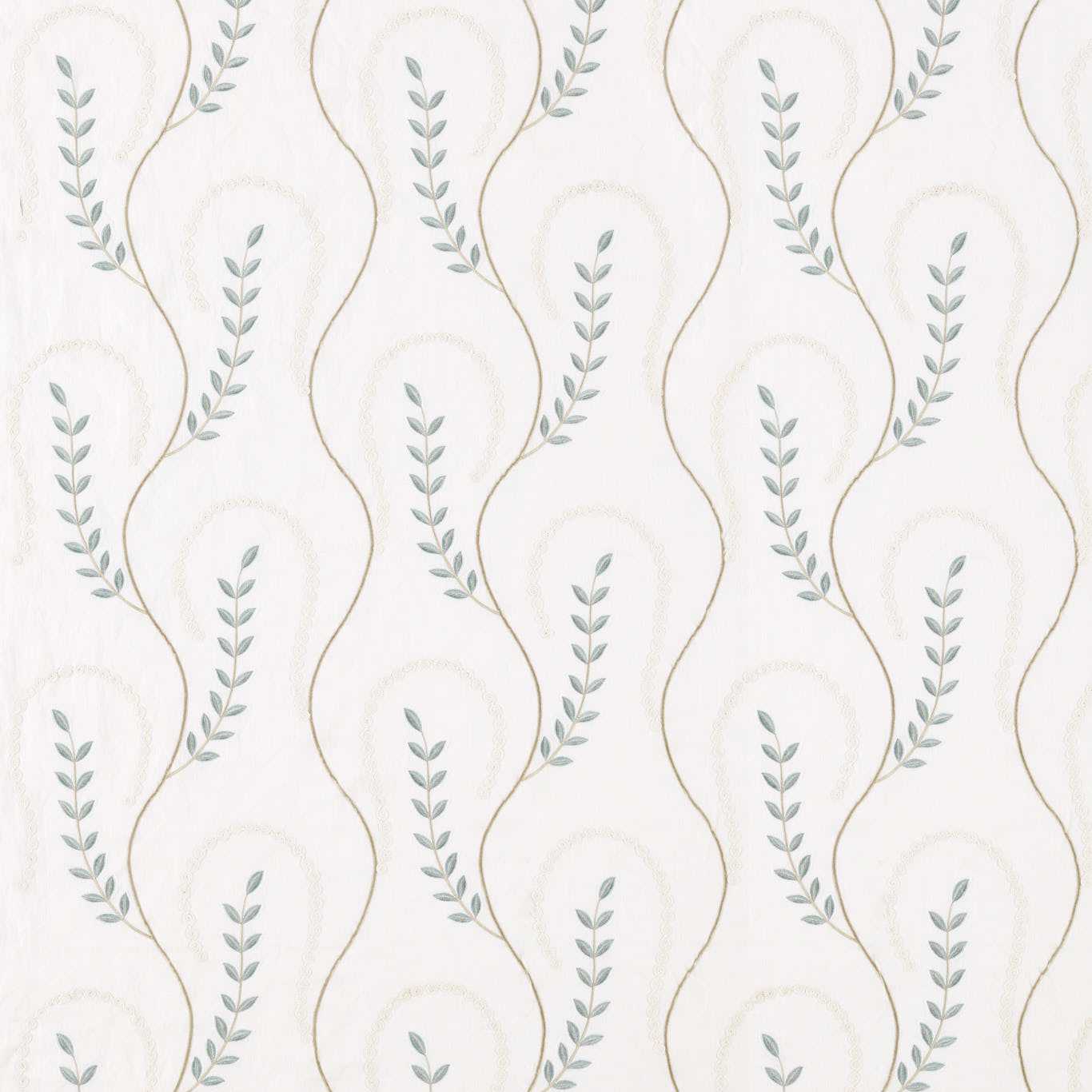 SANDERSON Chamomile Trail  Fabric Leaves , Trees Teal,Green   - DPGR236331