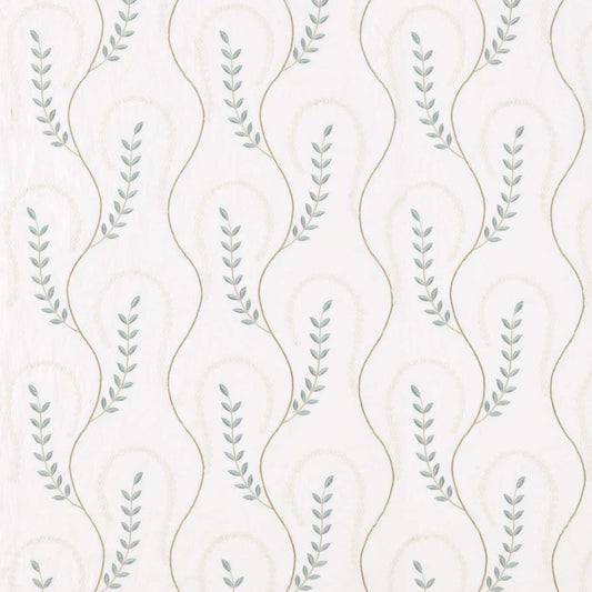 SANDERSON Chamomile Trail  Fabric Leaves , Trees Teal,Green   - DPGR236331