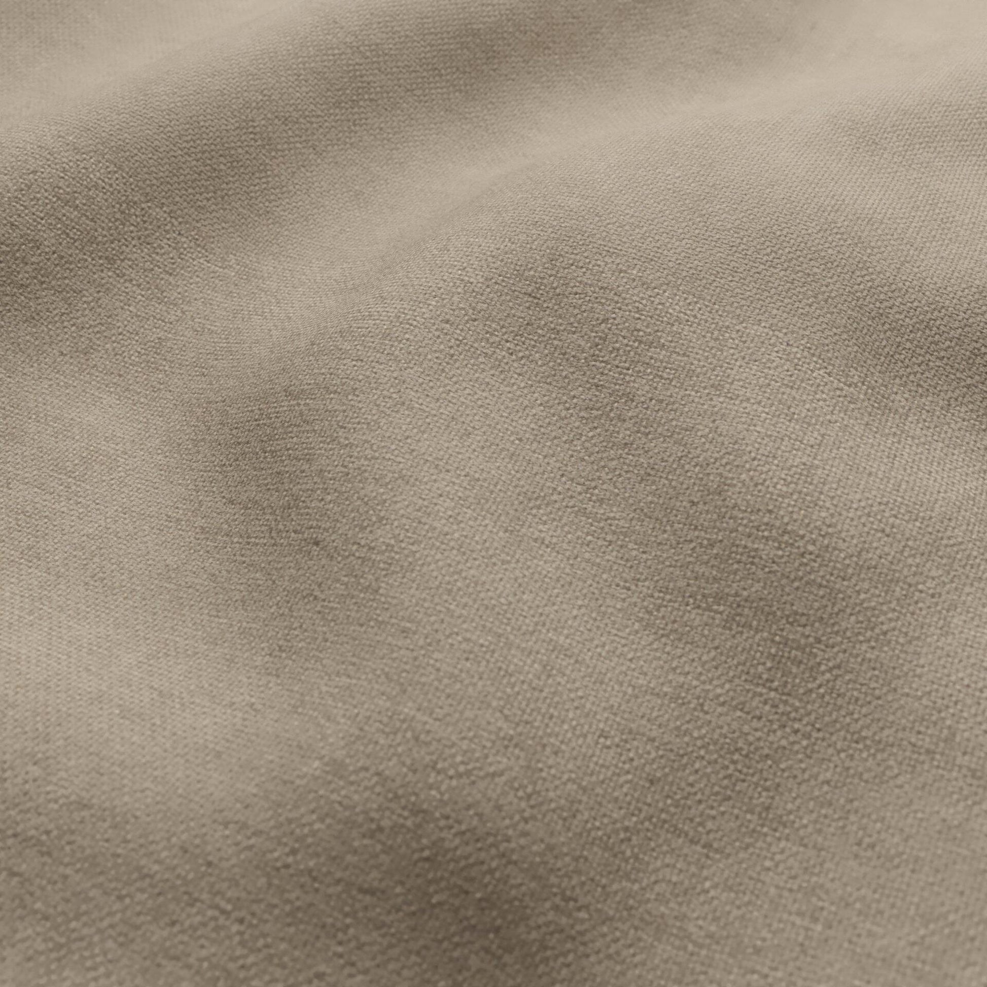 Brown basketweave chenille fabric draped with a soft texture and fine weave; versatile for apparel or home decor.