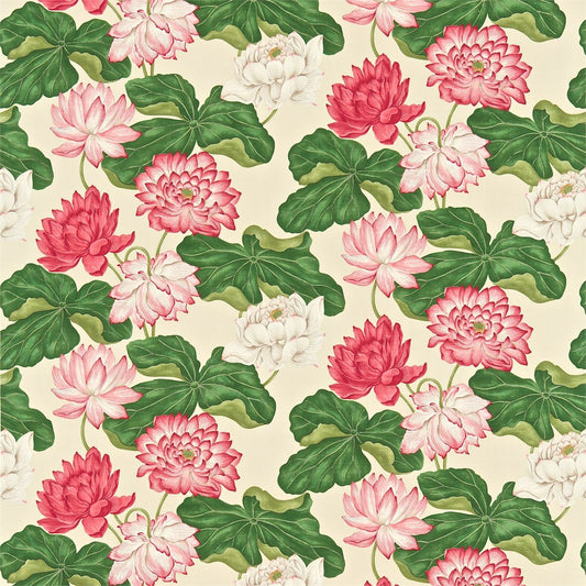 SANDERSON OUTLET Kew Fabric Classic Floral Strawberry, Buttermilk   - DRCH222060