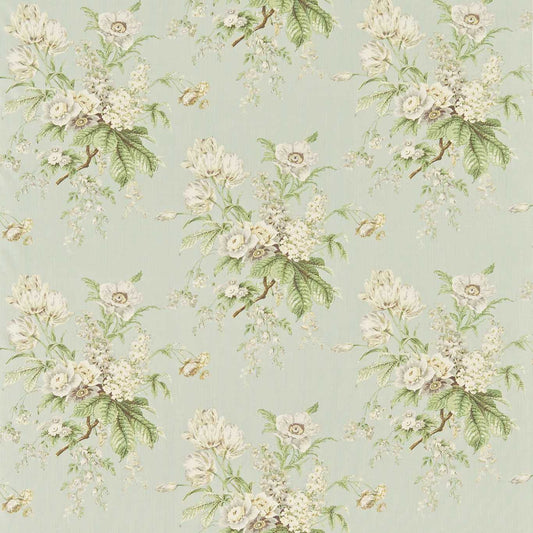 SANDERSON Tournier Fabric Classic Floral Silver, Eggshell   - DRCH222069