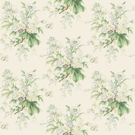 SANDERSON Tournier Fabric Classic Floral Silver, Cream   - DRCH222071