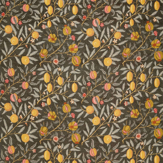 MORRIS & CO Fruit Velvet Fabric Contemporary, Floral Walnut,Bullrush   - DROF236926