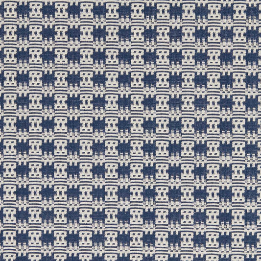 SANDERSON Akan Fabric Checks Indigo   - DSAF237513